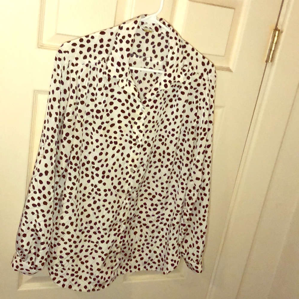 Black & White polkadot button up shirt